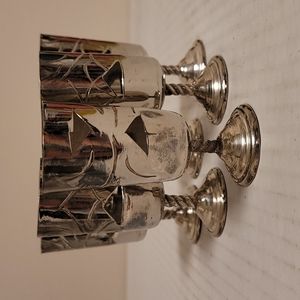 Set of 6 Vintage  Mexican Silver / Alpaca Cordial Cages